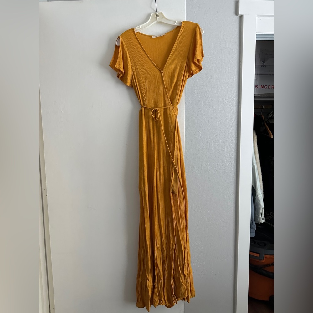 Rokoko yellow long wrap dress